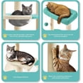 thumbnail image 3 of Wangone Cat Tree 35.5in Indoor Cat Tower with Scratching Posts & Padded Perch – Cute Cat Condo House with Space Capsule for Kittens, Small Cats, Home Use, Indigo/Beige, 3 of 9