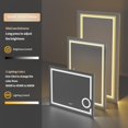 thumbnail image 3 of Wisfor LED Lighted Bathroom Mirror: 24 x 32 Inch Dimmable Backlit Front Lit Wall Vanity Makeup Mirror with 3X Magnifying Smart Touch Switch Anti-Fog Dimmable Memory Function, Plugin or Hard Wired, 3 of 8