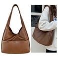 thumbnail image 4 of Yucurem Women PU Leather Shoulder Bag - Retro Soft Underarm Bag - Casual Tote Handbag for Ladies (Brown), 4 of 10
