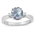 thumbnail image 2 of Star K � 3 Three Stone Round Genuine Aquamarine Classic Engagement Promise Ring, 2 of 9