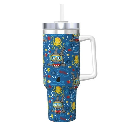 

Cauagu Animals1 Print Stainless Steel Vacuum Insulated Tumbler 40oz Water Bottle with Handle & Flip Straw Reusable Travel Coffee Mug for Women & Men