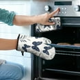 thumbnail image 2 of Butterfly and Leaves Pattern Kitchen Oven Mitt and Pot Holder Sets 4 Pcs for Baking, Cooking and Grilling, Heat Resistant Up To 392 °F, 2 of 7