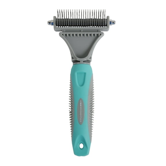 Groomer Essentials Double-Sided Deshedding Rake 12/23 Blades - Dog Brush for Shedding and Mat Removal  Ideal for Medium to Long Coats