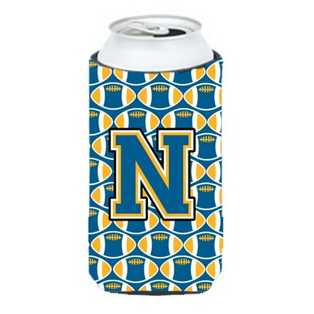 

Carolines Treasures CJ1077-NTBC Letter N Football Blue and Gold Tall Boy Beverage Insulator Hugger Tall Boy