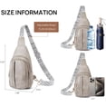 thumbnail image 2 of Sling Bag for Women Crossbody Purse Vegan Leather Fanny Pack Chest Bag Camel Brown, 2 of 5