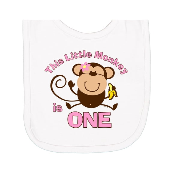 Inktastic Little Monkey Girl 1st Birthday Newborn Bib