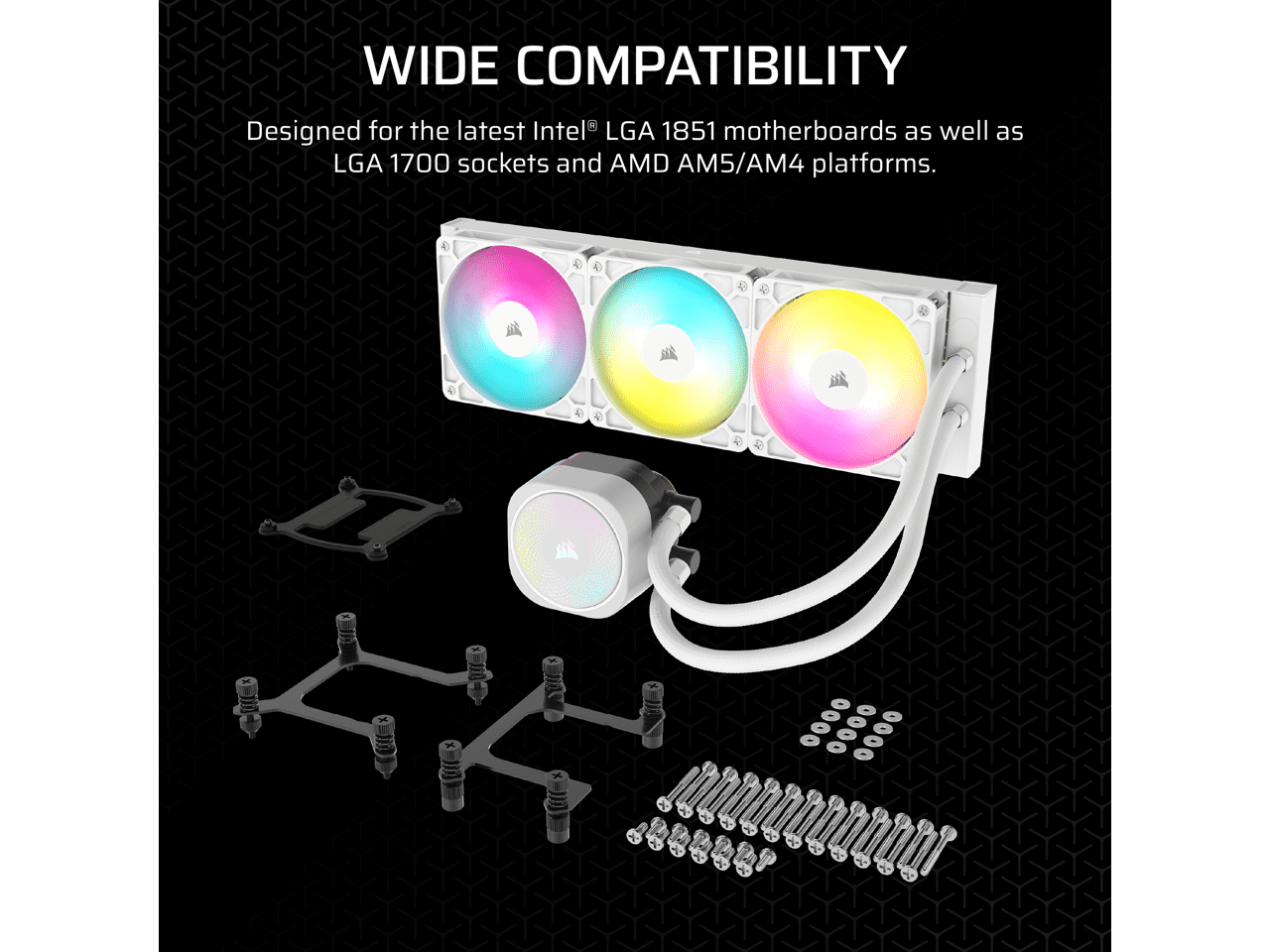 CORSAIR NAUTILUS 360 RS ARGB Liquid CPU Cooler – White – RS120 ARGB Fans – Fits Intel®  LGA 1851, AMD® AM5/AM4 – Simple Daisy-Chain Connections - Direct Motherboard  Connection