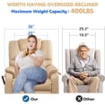 thumbnail image 5 of Oversized Recliner Chair for Adults, Double Power Recliner Chair with Heat Therapy and Massage, Living Room Single Sofa Seat 180 Degrees Lying Flat Recliner Electric Lounge Chair, Beige Yellow, 5 of 13