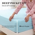 thumbnail image 6 of Superior Egyptian Cotton Embroidered 650 TC Deep Pocket Sheet Set, Queen, Baby Blue, 6 of 10