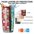 thumbnail image 7 of 20oz Tumblers Red Christmas Decoration Pattern Stainless Steel Vacuum Insulated Double Wall Travel Tumbler Cups Mug with Lid and Straw,Cleaning Brush for Cold & Hot Drinks, 7 of 7