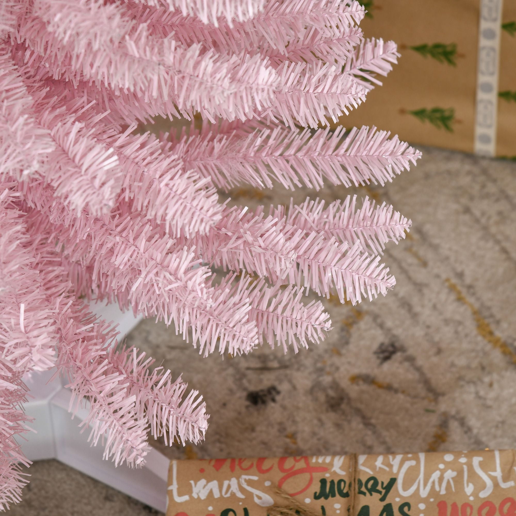 5 ft Artificial Pencil Christmas Tree, Slim Xmas Tree with 294 Realistic Branch Tips and Plastic Stand