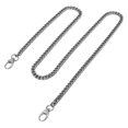thumbnail image 4 of 8 Pcs 1.2m Aluminum Curb Chain Rustproof Twisted Links Oval Buckle Bag Chain For DIY Jewelry Making Silver Black, 4 of 14