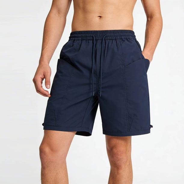 Ceisia Men's All-Season Loose Sporty Drawstring Gift Shorts - Solid-Color Breathable Pocket Outdoor Running Training Casual P ants