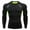 Green, variant on Men's Compression Long Sleeve T-Shirt with Gray Line Pattern Breathable Workout Top for Gym Running