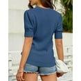 thumbnail image 7 of Zbyclub womens puff short sleeve sweaters pullover shirt tops crew neck lightweight knit sweater blouses, 7 of 7