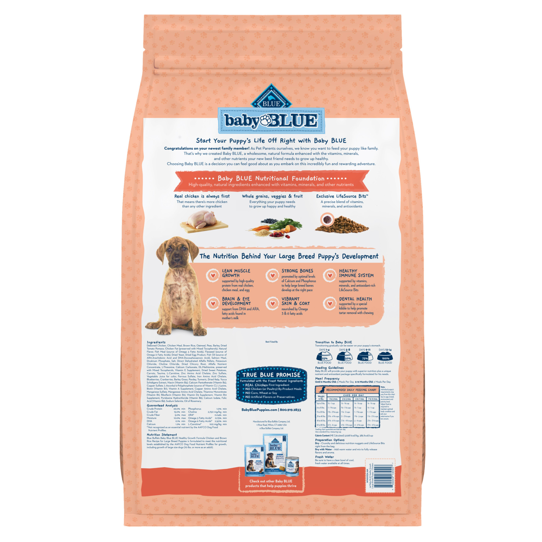 Blue Buffalo Baby Large Breed Puppy Dry Dog Food, Chicken & Brown Rice, 24 lb photo 2
