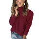 thumbnail image 1 of Gibobby Suéter de cuello alto mujer, Suéter de Manga Larga con Cuello Alto y Botones para Mujer, Suéter Elegante Informal acanalado de Color sólido(Vino,XG), 1 of 5