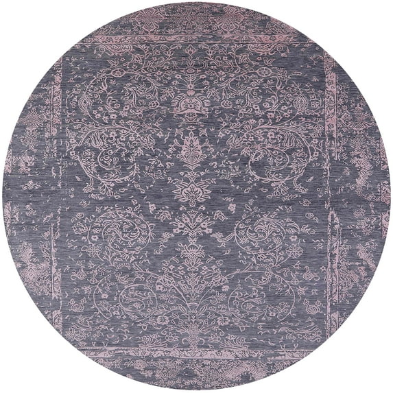 Ahgly Company Machine Washable Indoor Round Industrial Modern Dark Goldray Area Rugs, 4' Round