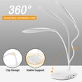 thumbnail image 4 of LED Desk Lamp, Led Book Reading Lamp with USB Cable, 20 LEDs, 3 Brightness Levels, 360 Flexible, 500mAh, Touch Control, Eye Protection, For Learning, Reading, 4 of 5