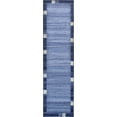 thumbnail image 1 of Unique Loom Del Mar Collection Contemporary Transitional Runner Rug, 2' 7" x 10', Navy Blue/Ivory, 1 of 2