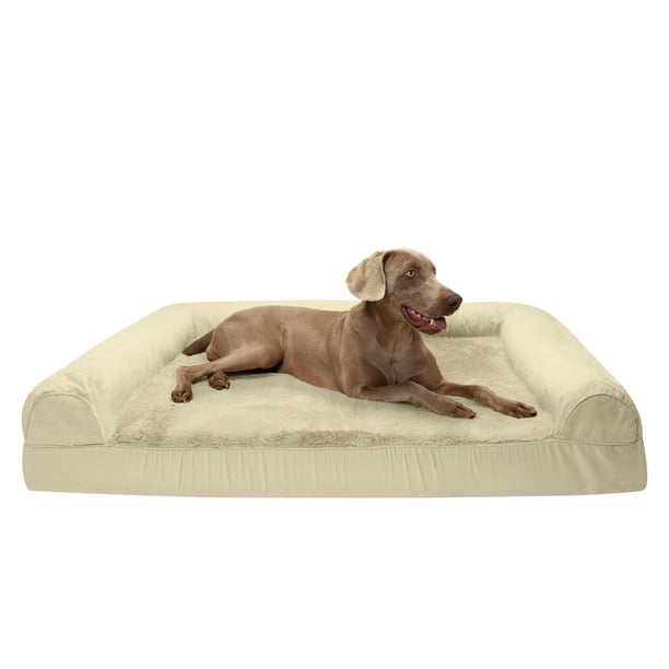 FurHaven Pet Dog Bed | Cooling Gel Memory Foam Orthopedic Ultra-Plush Sofa-Style Couch Pet Bed
