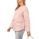 thumbnail image 4 of Chaquetas acolchadas de botón INSPIRE CHIC para mujeres, chaqueta ligera de plumas, abrigo casual de moda de invierno con bolsillos, M gris rosa, 4 of 6