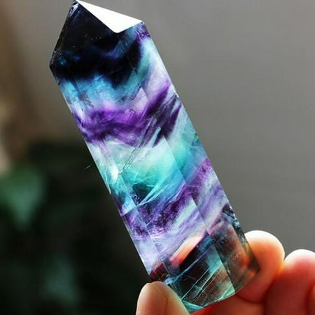 

50-60mm Jewelry Collectables Colorful Stone Home Point Healing Gemstone Natural Fluorite Crystal Wand