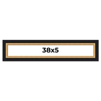 38x5 IN Frame Gold Real Wood Picture Frame Width 2.25 Inches | Interior Frame Depth 0.5 Inches |