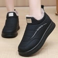 thumbnail image 2 of Womens Winter Warm Platform Snow Boots Faux Furry Lined Slip On Ankle Booties Comfortable Outdoor Non Slip Work Shoes Black Size 5.5, 2 of 7