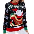thumbnail image 2 of Aboser Christmas Sweaters for Women 2024 Cute Santa Claus Printed Sweater Crewneck Long Sleeve Pullover Knitwear Loose Fit Comfy Red Sweater, 2 of 6