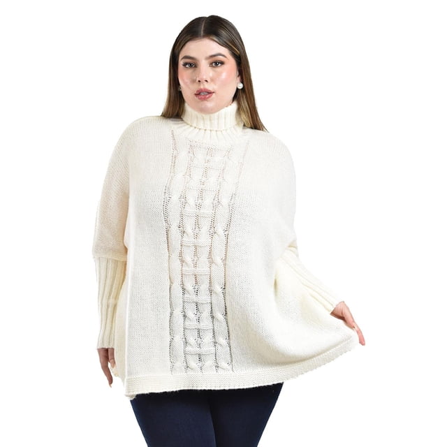 Sueter de cuello alto Roman Fashion /Tallas Extras, 4010 (Hueso) beige 40