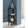 thumbnail image 2 of KB BK156 48 x 12.5 x 12.5 in. Metal Wood 4 Tier Corner Bookcase - Antique Walnut, 2 of 2