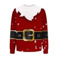 thumbnail image 4 of UVEASISHA Chandails de Noël Laids Grande Taille pour Hommes Chandail Père Noël Drôle Décontracté Manches Longues Col Rond Pulls Fête de Noël Offres de Noël Aujourd'hui Vin 2TG, 4 of 5