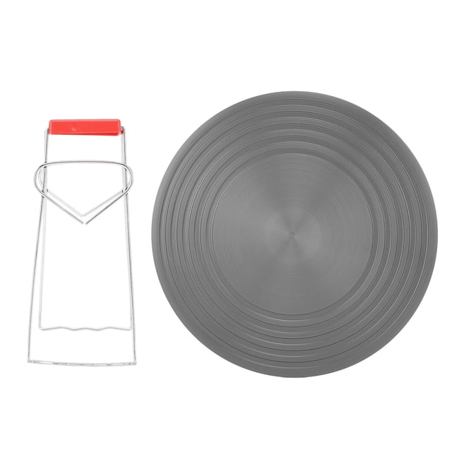 Difusor de calor antideslizante para estufa de gas con elevador de bandeja, placa difusora de calor de aleación de aluminio de pulido fino para cocinar, 24 cm/5,5 pulgadas