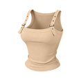 thumbnail image 6 of Breezora Women's Summer Going Out Tank Tops Buckle Neck Sleeveless Ribbed Loose Fit Streetwear Festival Outfits, 6 of 9