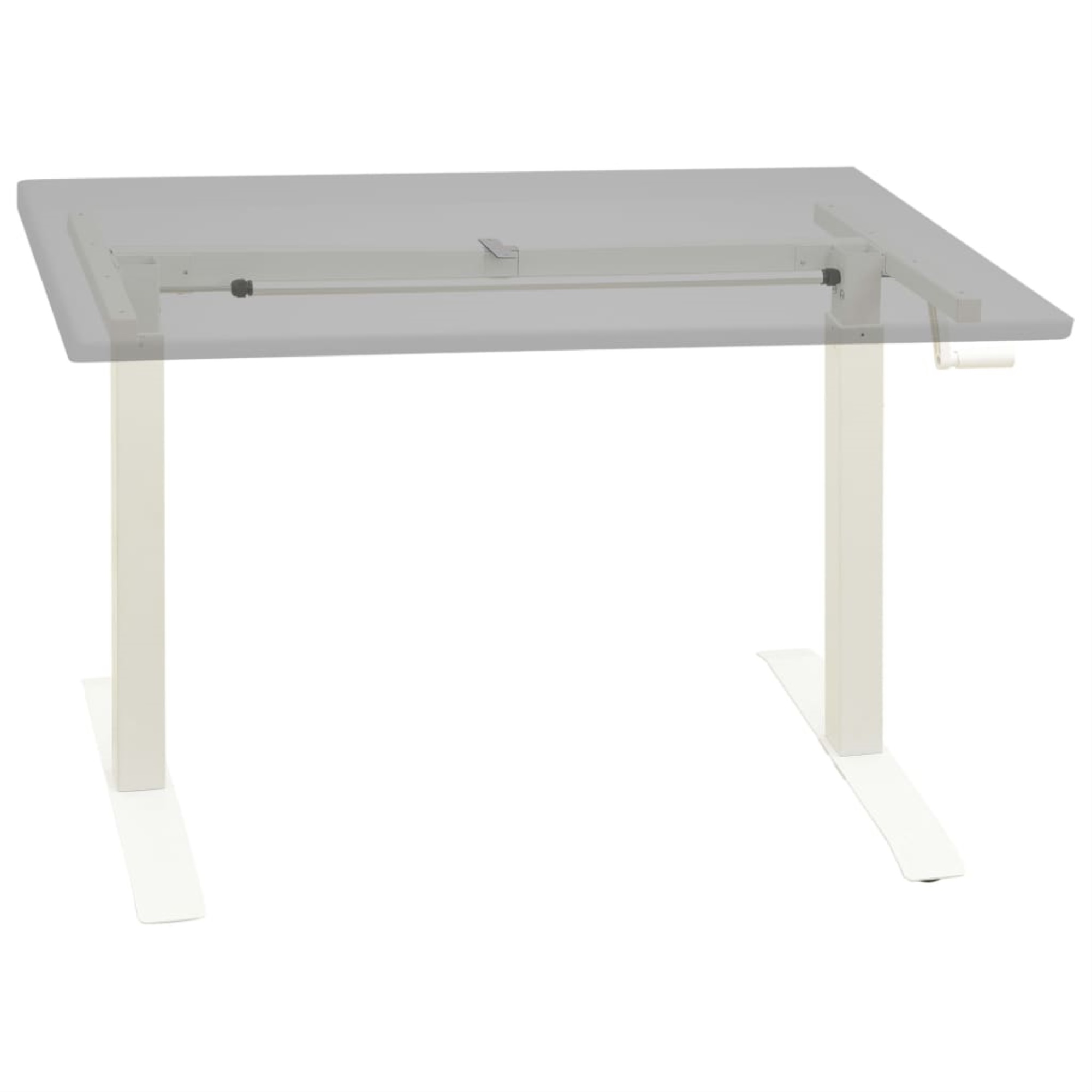 Casafoyer Manual Height Adjustable Standing Desk Frame Hand Crank White