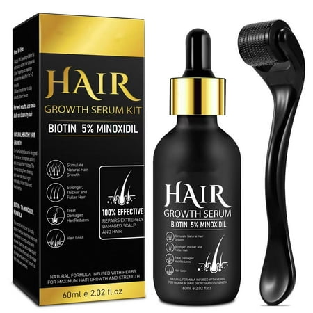 5% Minoxidil for Men and Women Hair Growth Serum, Hair Growth Oil Biotin Hair Regrowth for Stronger Thicker Fullness, Promote Natural Hair Growth, Stop Hair Loss and Thinning, Nursing Scalp