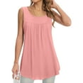 thumbnail image 2 of Holzkary Womens Tank Tops Crew Neck Sleeveless Flowy Racerback Tank Casual Basic Loose Fitted Shirts Women's Tank Tops 2025 Summer Blouses Casual Sleeveless Shirts Ladies Loose Fit Blouses Pink Xxl, 2 of 7