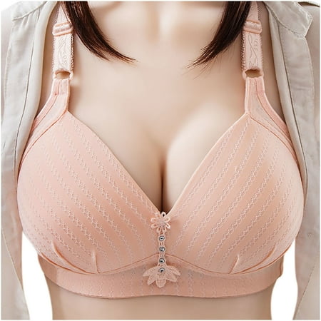

Womens Bras Clearance Plus Size Striped Bra Wire Free Underwear One-Piece Bra Everyday Underwear
