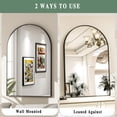 thumbnail image 5 of GRAHMCY 20"x30" Arched Bathroom Mirror Wall Mounted Vanity Hanging Mirror, Black, 5 of 7
