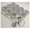 thumbnail image 2 of BIN BUDDY 12 Piece Modern Aluminum Jars Set | 12 Matte Finish Containers | 1.5" (3.8 cm) Diameter x 3/4" (1.9 cm) Height | Clear Plastic Lids | Housed in 6.5" (16.5 cm) x 5" (12.7 cm) Paper Case, 2 of 2