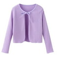 thumbnail image 1 of WRKEKC Chemises à Manches Longues pour Filles, T-Shirts à Manches Longues pour Filles, Petit Châle Uni Col Rond Tricoté Imprimé Manches Longues Col Rond, 1 of 3
