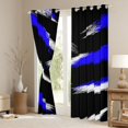 thumbnail image 3 of Homewish Painting Stripes Blackout Curtains Set of 2 (52x84 Each),Modern Asbtarct Geometric Window Curtains,White Blue Black Curtains and Drapes For Girl Boys,Ultra Soft Home Decor, 3 of 6