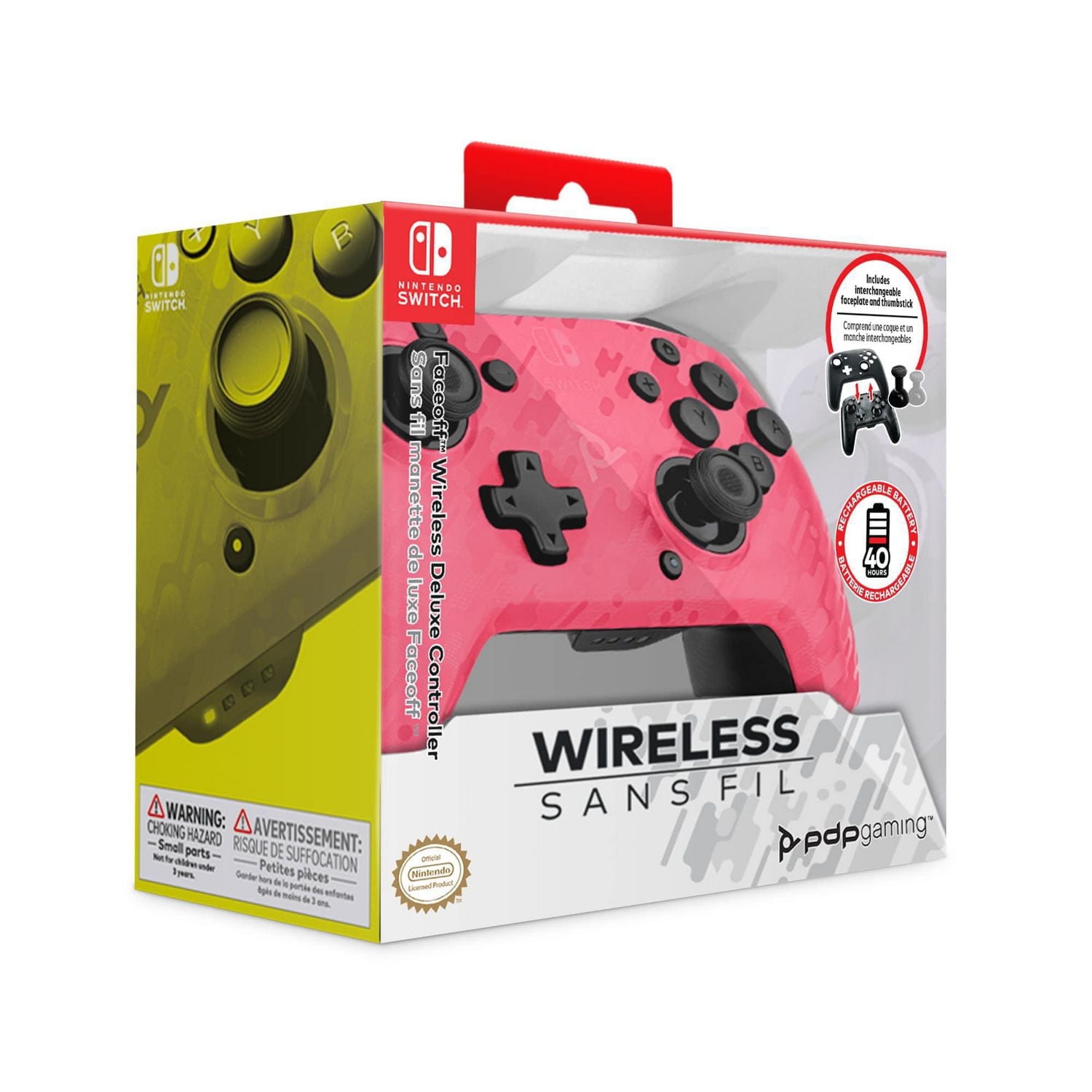 PDP Faceoff™ Wireless Deluxe Controller: Pink Camo - Nintendo Switch