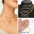 thumbnail image 3 of PROSTEEL 3mm Herringbone Chain Necklace Women Gold Plated Chokers Stainless Steel Link Chain 12.5inches for Mom Daughter Birthday Gift, 3 of 6