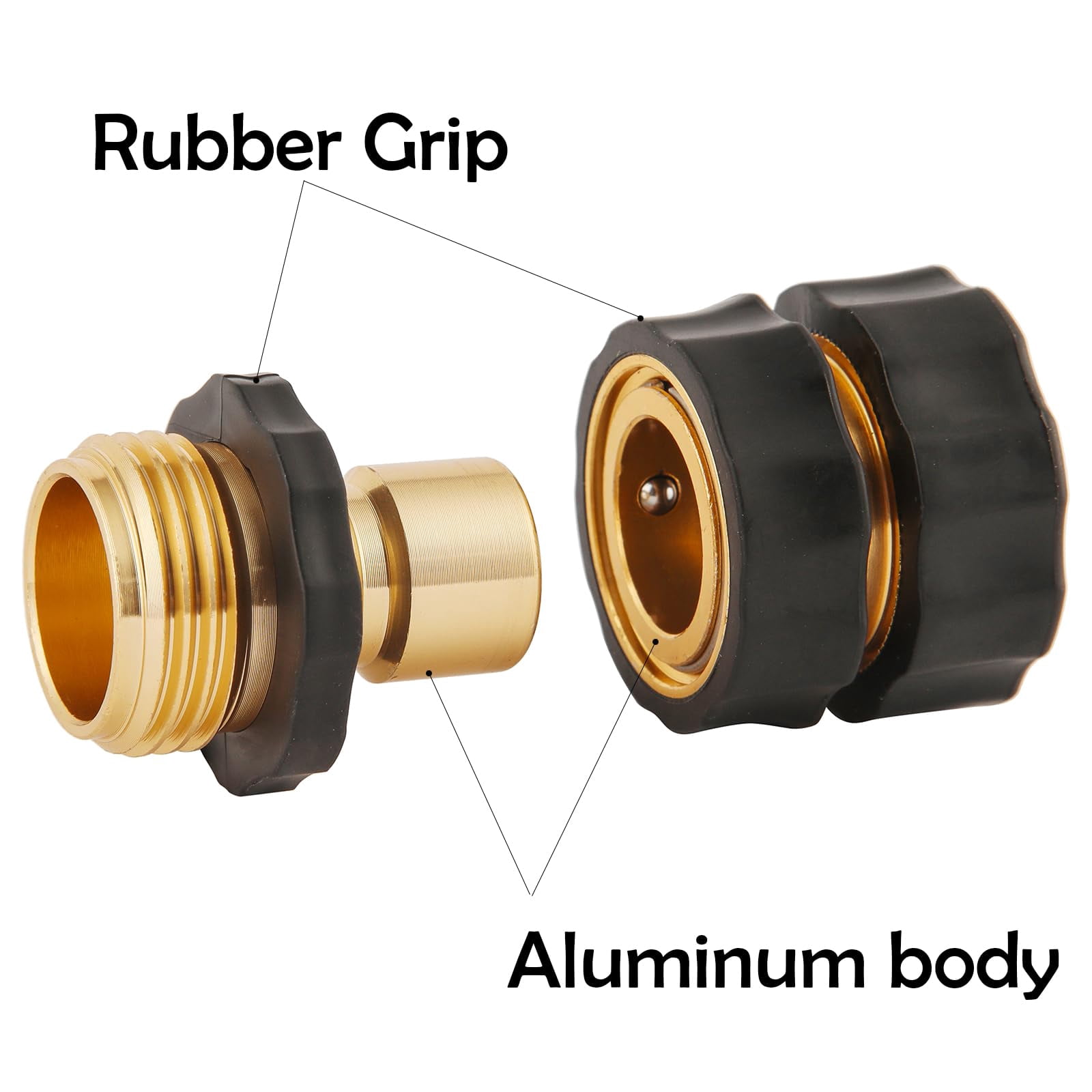 BILAL 6 Set Quick Connect Hose Fittings for Garden Hose Quick Connector with Gasket, 3/4 Inch GHT Male and Female Attachment Quick Release Water Hose Adapter