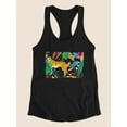 thumbnail image 3 of Cheetah Kingdom Collection. A Racerback Tank Women -June Erica Vess Designs, Female Medium, 3 of 4