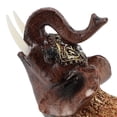 thumbnail image 2 of Riousery Wealth Lucky Elephant Statue Resin Feng Shui Figurine Home Decoration for Living Room Housewarming Gift, Large 6.69 Inches / 17 cm, Brown, 2 of 9
