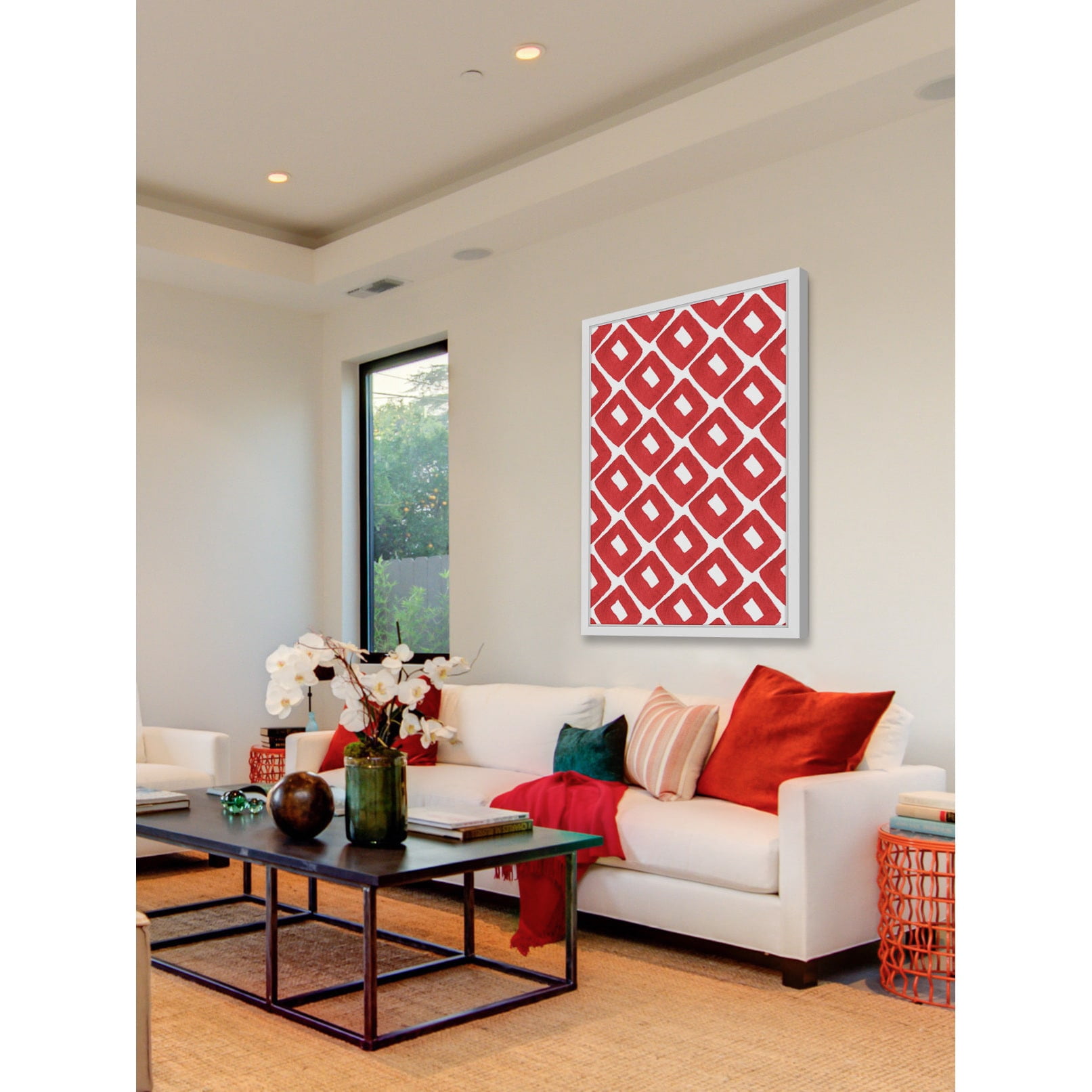 Marmont Hill "Red Squares" Framed Painting Print