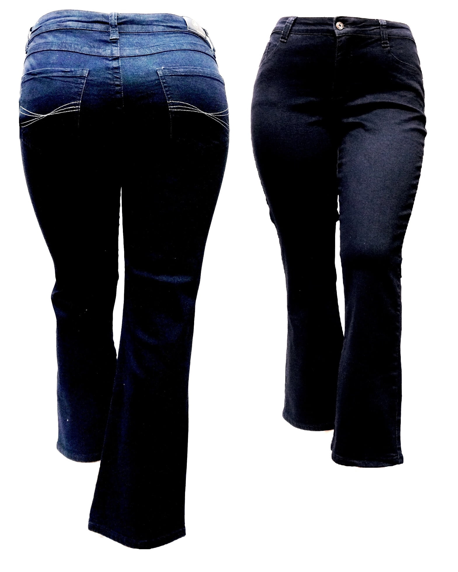 Jack David Womens Plus Size Black Denim bootcut Jeans Pants Curvy Stretch  Relaxed Fit - Walmart.com
